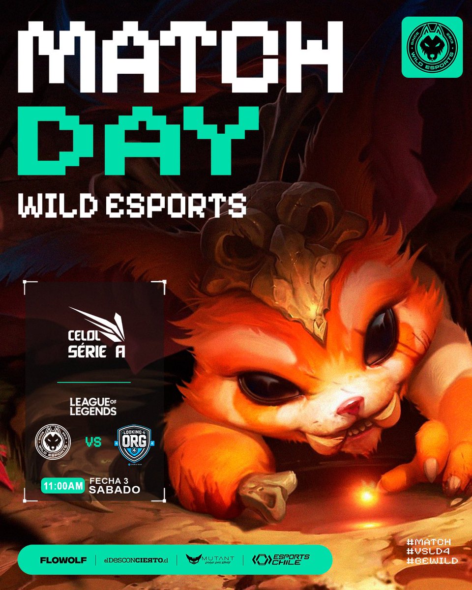 HOY SALIMOS A LA GRIETA 🐺

 11:00 AM | 🆚 LOOKING4ORG

Sigue nuestra transmisión en vivo por nuestro canal de Twitch como wildesportsla en el torneo de <a href="/LigaGG_/">Liga GG</a> 👾

#BeWild