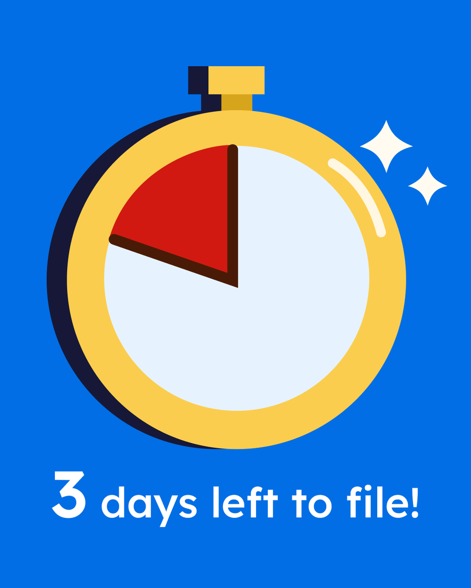 Only 3 more days until the tax filing deadline! We're here to help you file without the stress. #freetaxusa