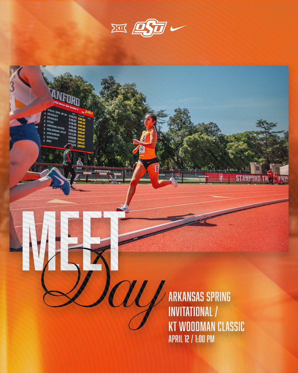 Rolling through the regular season 💯

📍 Fayetteville, AR / Wichita, KS
👟 Arkansas Spring Invitational / KT Woodman Classic
🕰️ 1 p.m. CT
📊 Arkansas: flashresults.com/2025_Meets/Out…
📊 Wichita State: live.athletic.net/meets/48056

#GoPokes I #run4okstate