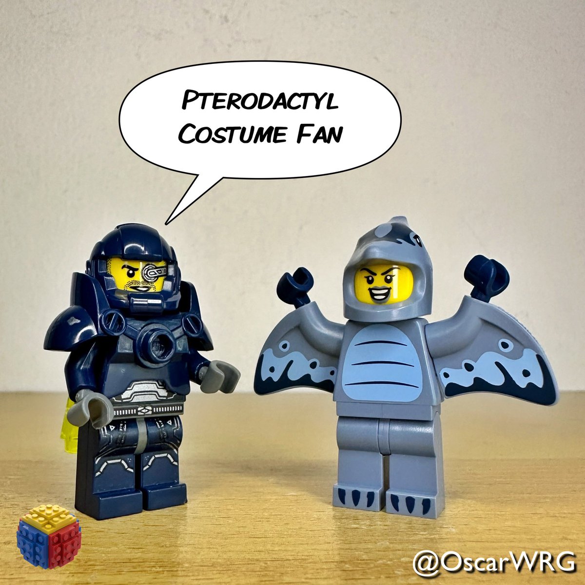OscarWRG's tweet photo. #LEGO_Galaxy_Patrol #LEGO #cmf #series27 #PterodactylCostumeFan #Pterodactyl #Costume #Fan @LEGO_Group @DoSAinterntl https://t.co/PPNTbh6wmg