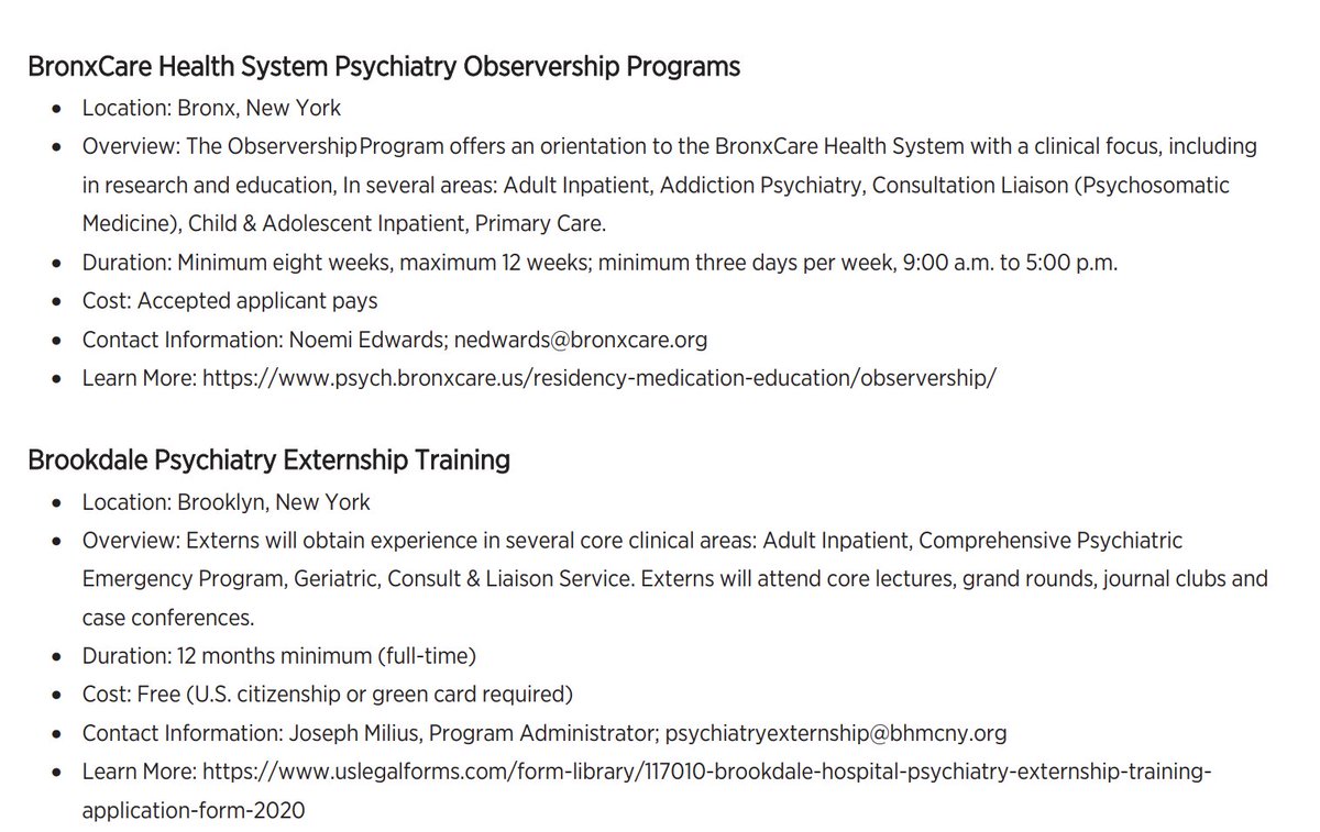 #IMGs applying #Psychiatry #Match2026: Check out listing of observerships for US Clinical Experience on <a href="/APApsychiatric/">American Psychiatric Association</a> platform: psychiatry.org/getmedia/b02a8…

#InsideTheMatch