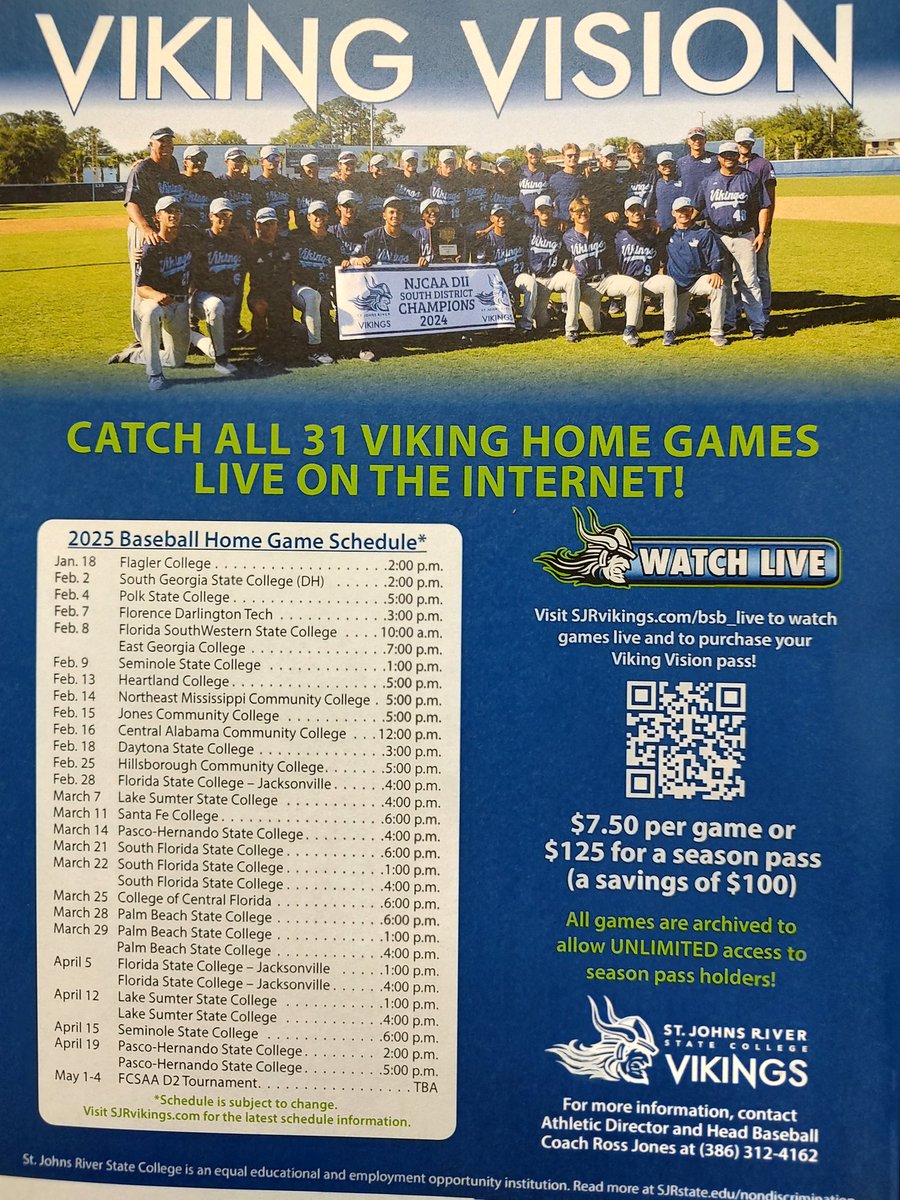 SJR State Baseball (@sjr_baseball) on Twitter photo The Vikings take on Lake Sumter today in a Sun Lakes Conference DH at Tindall Field. First pitch is at 1 pm. Watch all the action live on Viking Vision! The Vikings take on Lake Sumter today in a Sun Lakes Conference DH at Tindall Field. First pitch is at 1 pm. Watch all the action live on Viking Vision!