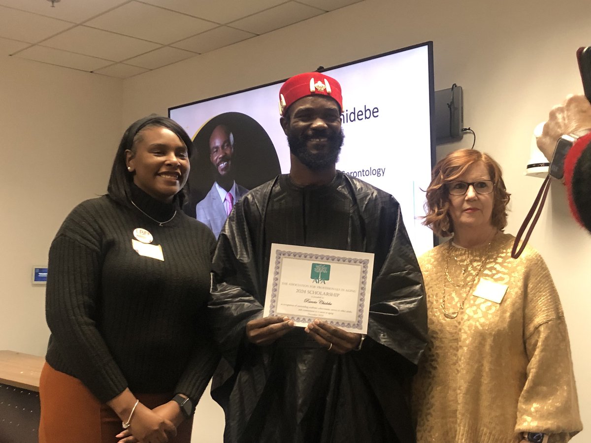 runciecwc's tweet photo. In December 2024, I received this email
“Congratulations on being selected to receive a 2024 Association for Professionals in Aging scholarship! The selection committee was most impressed by your achievements and your commitment to working with older adults.”
#RuncieChidebe https://t.co/m6y7xHoMyN