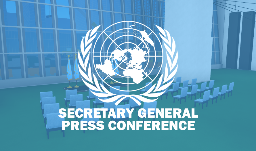 OUNGOE's tweet photo. Secretary General R3VOCATE will be hosting a Press Conference at the United Nations HQ, New York, today at 4 PM EST to discuss about various topics related to the International Community and its progress.

You can spectate here:
https://t.co/IUw5mCvkL0 https://t.co/vwEPaEH4Sk