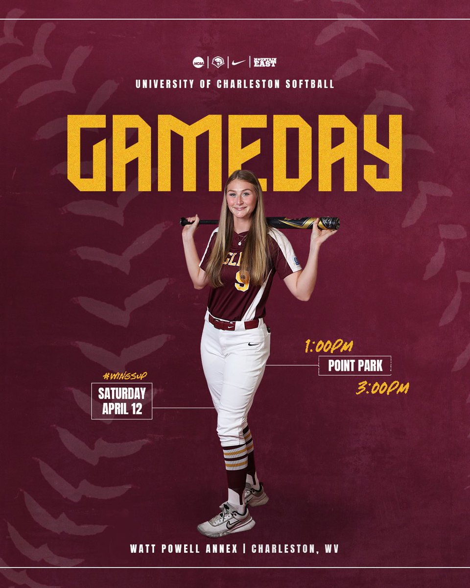🥎It’s another home game day for the Golden Eagles 😍

🆚Point Park
⌚️1:00PM (DH)
📍Watt Powell Annex
📊ucgoldeneagles.com/sidearmstats/s…
📺mountaineast.tv/charleston/?B=…

#WingsUp