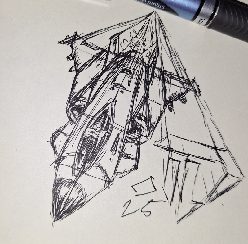 dd404industries's tweet photo. Hmmm, well- I tried another attempt at perspective lines.
This time I blame the game Nuclear Option for inspiring me to draw a fighter.
Inspired by the J35 Draken (or "Kite")- an airplane my father worked with during his military service.
#sketch #perspectivepractice #fighterjet https://t.co/OGemPMqc37
