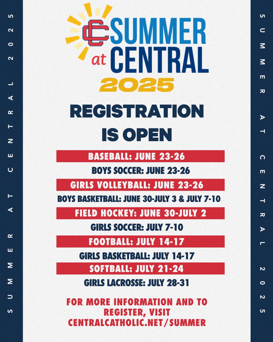 CCHS Raiders (@ccraider_sports) on Twitter photo It may be snowing in April but SUMMER IS COMING! centralcatholic.net/summer
<a href="/CCRaider_Basbll/">CCHS Raider Baseball</a> <a href="/CCRaider_BSoc/">CCHSBoysSoccer</a> <a href="/CCRaider_GVB/">CCHS Girls VBall</a> <a href="/CCRaider_Bhoops/">CCHS Boys Bball</a> <a href="/CCRaider_FH/">CCHS Field Hockey</a> <a href="/CCRaider_GSoc/">CCHS Girls Soccer</a> <a href="/CCRaider_FBall/">CCHS Football</a> <a href="/CCRaider_GHoops/">Central Catholic Girls Basketball</a> <a href="/CCRaider_SBall/">Central Catholic Softball</a> <a href="/CCRaider_GLax/">CCHS Girls Lax</a> It may be snowing in April but SUMMER IS COMING! centralcatholic.net/summer
<a href="/CCRaider_Basbll/">CCHS Raider Baseball</a> <a href="/CCRaider_BSoc/">CCHSBoysSoccer</a> <a href="/CCRaider_GVB/">CCHS Girls VBall</a> <a href="/CCRaider_Bhoops/">CCHS Boys Bball</a> <a href="/CCRaider_FH/">CCHS Field Hockey</a> <a href="/CCRaider_GSoc/">CCHS Girls Soccer</a> <a href="/CCRaider_FBall/">CCHS Football</a> <a href="/CCRaider_GHoops/">Central Catholic Girls Basketball</a> <a href="/CCRaider_SBall/">Central Catholic Softball</a> <a href="/CCRaider_GLax/">CCHS Girls Lax</a>