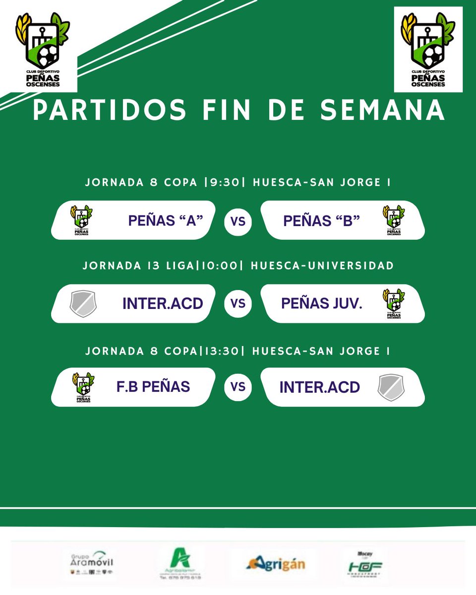 Horarios próxima jornada !!! 
⚽️👏🔊!!!
🟢⚪️