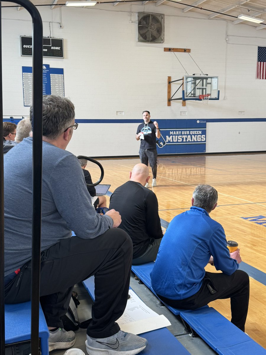 Getting our clinic off to a great start with <a href="/theAndy_King/">Andy King</a> talking some 5 on 5 transition!! <a href="/ElkhornNorthBB/">Elkhorn North Boys Basketball</a>