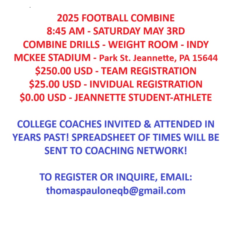 We are hosting a Combine May 3rd @ McKee Stadium !
