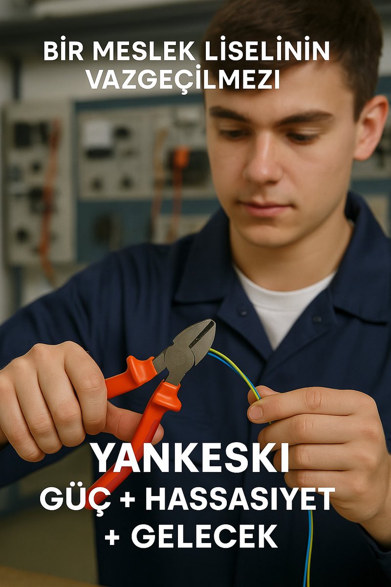 𝐌𝐞𝐬𝐥𝐞𝐤 𝐥𝐢𝐬𝐞𝐬𝐢 öğrencisinin 𝐞𝐥 𝐚𝐥𝐞𝐭𝐥𝐞𝐫𝐢𝐧𝐢 kullanma becerisi, bir gün O’nun hayatını kurtarabilir.

𝐘𝐚𝐧𝐤𝐞𝐬𝐤𝐢, sadece bir alet değil; meslek lisesi öğrencilerinin elinde geleceğini şekillendiren bir güçtür.
𝐄𝐥𝐞𝐤𝐭𝐫𝐢𝐤-𝐄𝐥𝐞𝐤𝐭𝐫𝐨𝐧𝐢𝐤,