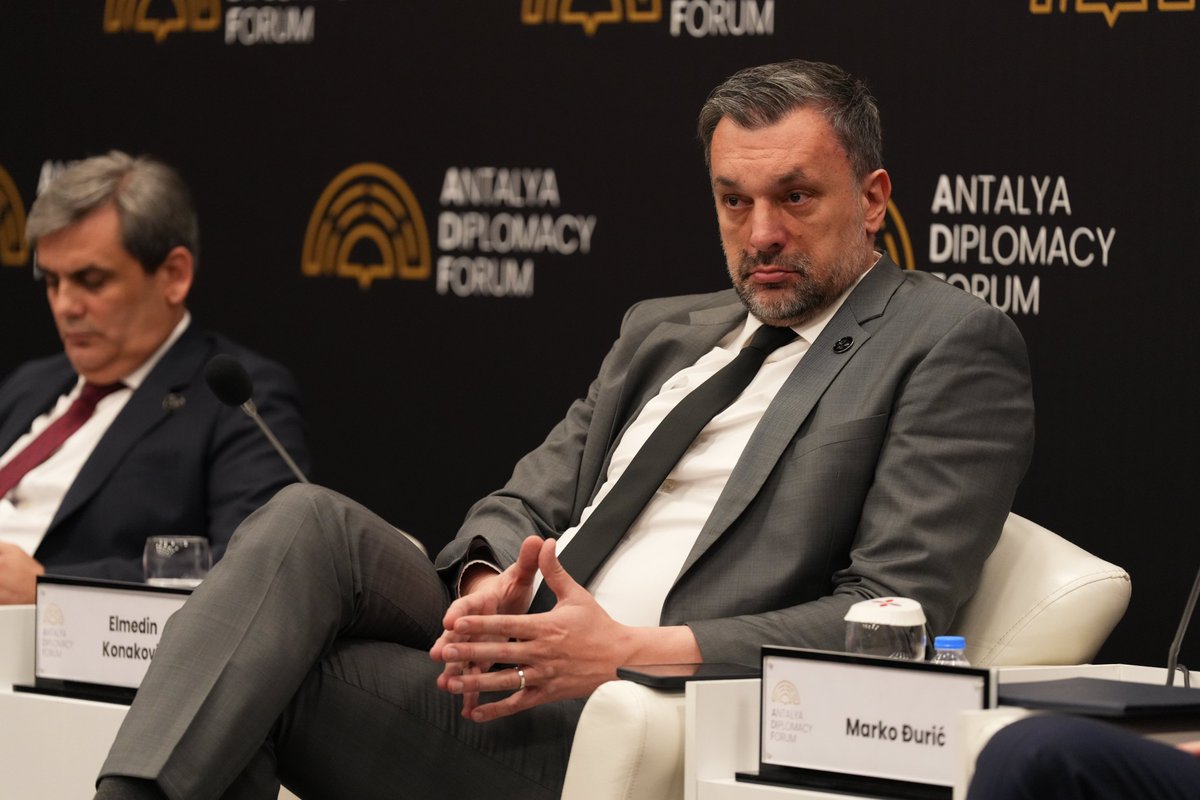 Antalya Diplomacy Forum (@antalyadf) on Twitter photo “Now we need brave and smart leaders to sit together, to have dialogue and to do something for the future of our region.”
-<a href="/DinoKonakovic/">Elmedin Dino Konaković</a>, Minister of Foreign Affairs, Bosnia and Herzegovina
#ADF2025
#MEET4DIPLOMACY “Now we need brave and smart leaders to sit together, to have dialogue and to do something for the future of our region.”
-<a href="/DinoKonakovic/">Elmedin Dino Konaković</a>, Minister of Foreign Affairs, Bosnia and Herzegovina
#ADF2025
#MEET4DIPLOMACY