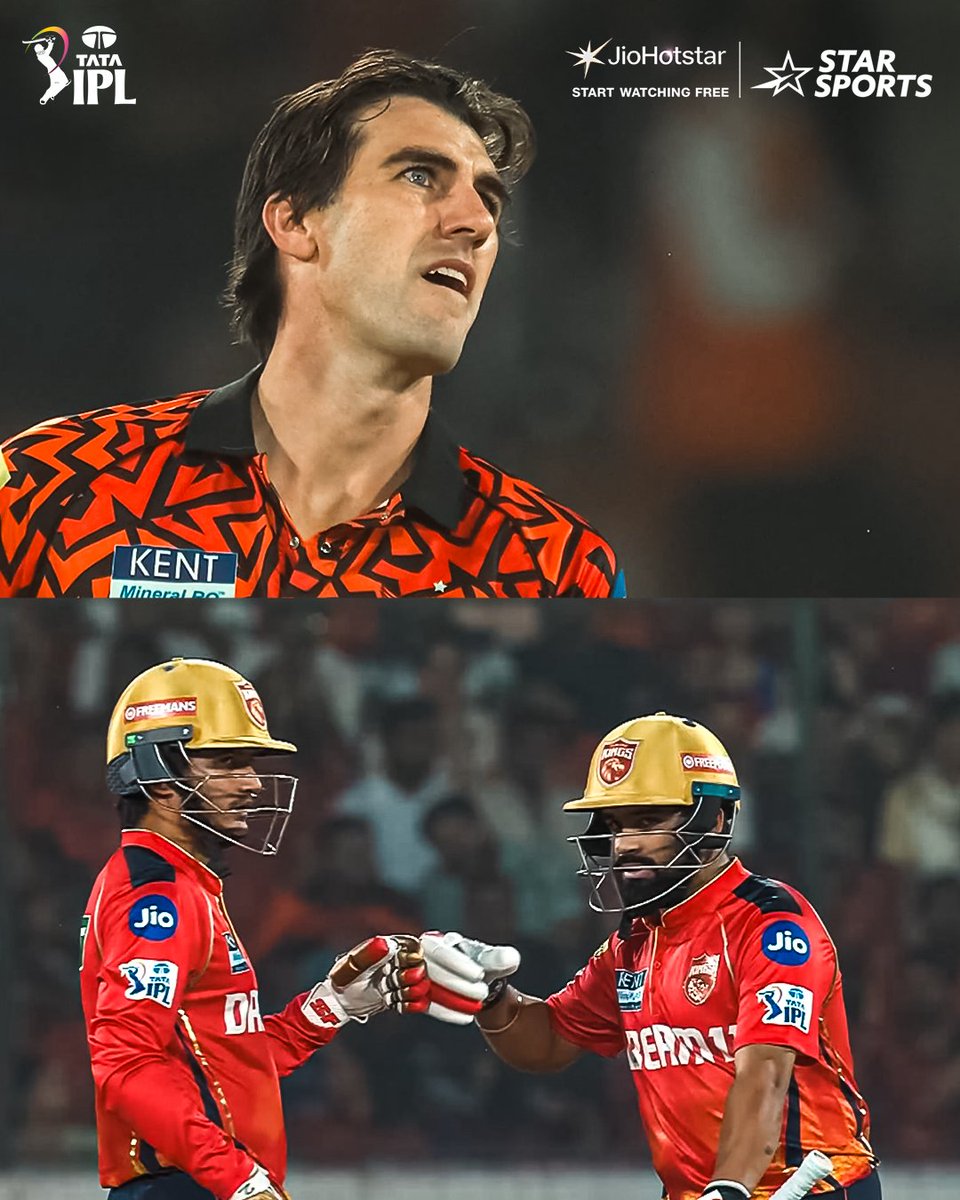 StarSportsIndia's tweet image. Pat Cummins showing us where the balls flew in the first 4 overs! 💥

A top start for #PBKS, courtesy of #PriyanshArya &amp;amp; #PrabhsimranSingh ❤

#IPLonJioStar 👉 #SRHvPBKS | LIVE NOW on Star Sports Network &amp;amp; JioHotstar!