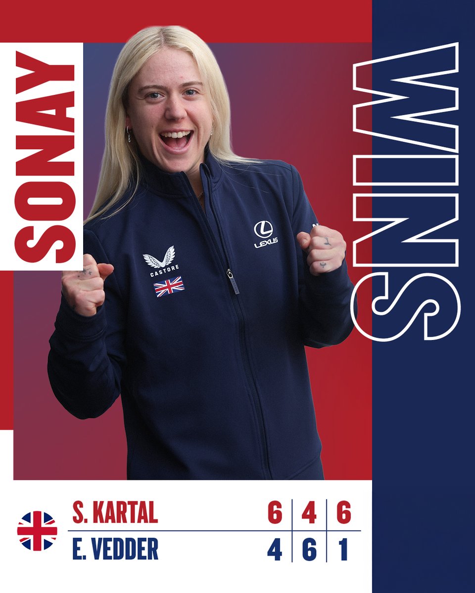 Another day, another Sonay Kartal WIN! 🔥🔥

Sonay gives us a 1-0 lead over the Netherlands in this decisive Qualifiers tie

#BackTheBrits 🇬🇧 | #BJKCup