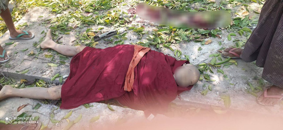 htartha76128693's tweet photo. ဒီပဲယင်းမြို့နယ်၊ ကျခတ်ရွာ ဘုန်းကြီးကျောင်��ကို စစ်တပ်က လေယာဉ်ဖြင့် ဗုံးကျဲတိုက်ခိုက်မှု ကိုရင် ၃ ပါး အပါအဝင် ပြည်သူ ၆ ဦးသေဆုံး https://t.co/vIJ2NSXVlY