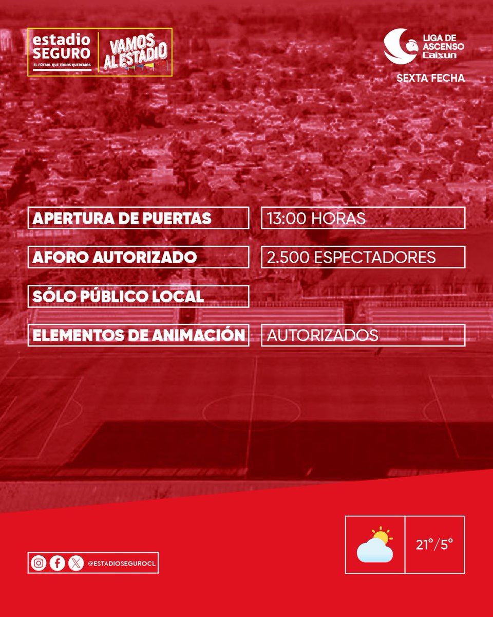 EstadioSeguroCL's tweet photo. Información de accesos y elementos de animación autorizados para el partido de la Liga de Ascenso entre @Rangersdetalca_ y @curicounidocdp 

El duelo correspondiente a la sexta fecha está programado a las 15:00 en Linares y el ingreso del público comenzará dos horas antes. https://t.co/cOqWvXttse