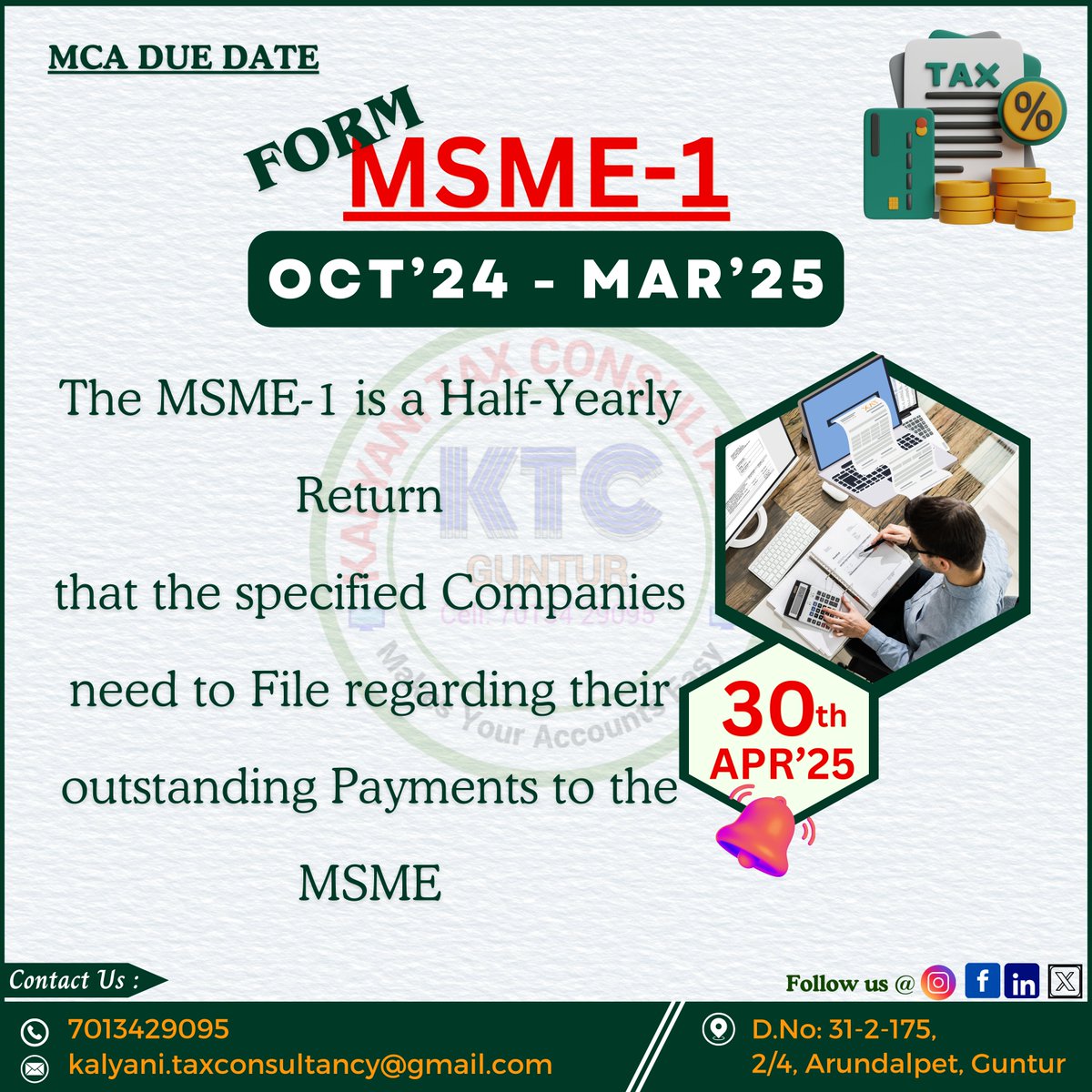 KTC2707's tweet photo. https://t.co/IjuWDaGavH
#MSME1 #CompanyCompliance #MCAFiling #MSMEUpdate #HalfYearlyReturn #MCAIndia #FormMSME1 #CompaniesAct2013 #CorporateCompliance #BusinessUpdate #AccountingMatters #FileBeforeDueDate #CompanyLaw #MSMECompliance #BusinessAlert #TaxConsultant #Compliance https://t.co/ryEqSOWjFE