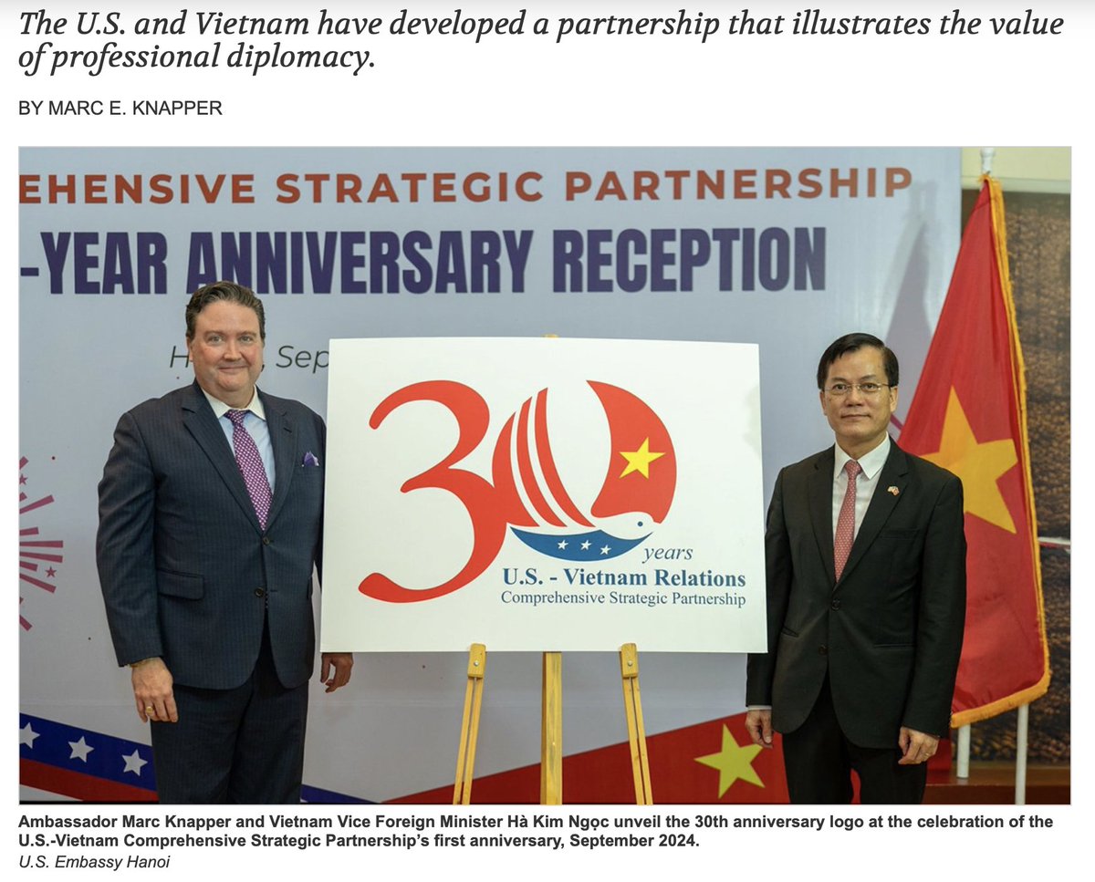 Jose B. Collazo (@josebcollazo) on Twitter photo Incredible how far this dialog has come! Amb <a href="/MarcKnapper/">Marc Knapper</a> writes on how the #Vietnam and the US relationship has grown since the establishment of diplomatic relations. afsa.org/comprehensive-⦠Incredible how far this dialog has come! Amb <a href="/MarcKnapper/">Marc Knapper</a> writes on how the #Vietnam and the US relationship has grown since the establishment of diplomatic relations. afsa.org/comprehensive-ā¦
