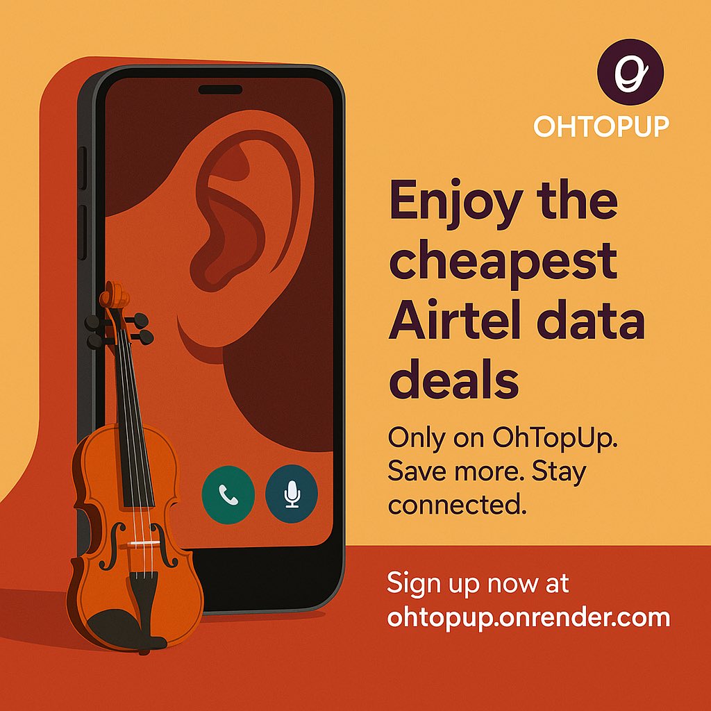 ohtopup's tweet photo. Save big on Airtel data! Join OhTopUp for the best deals. Sign up now: https://t.co/hBsArlYoDz 🚀💰 #StayConnected #Coachella2025 #riyadh #GAGACHELLA #DataChat https://t.co/mdwd6ysRvb