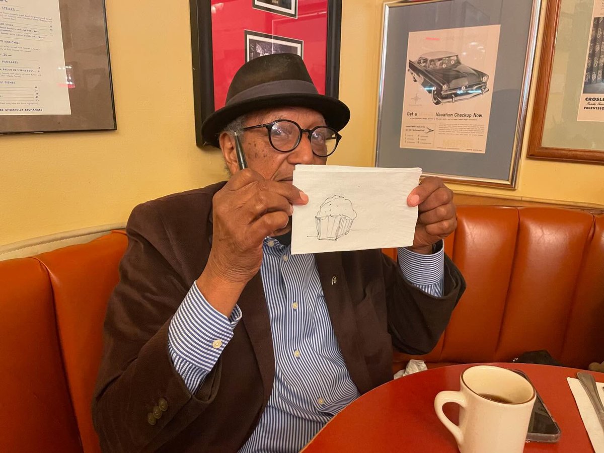 dderks's tweet photo. I recently learned that the ink and painters at Disney used to have tea cakes from Martino’s Bakery in Burbank when taking their morning break. @FloydNormanDoc drew one on a napkin as a visual for me. @DisneyAnimation #animation https://t.co/nlSc51MQhT