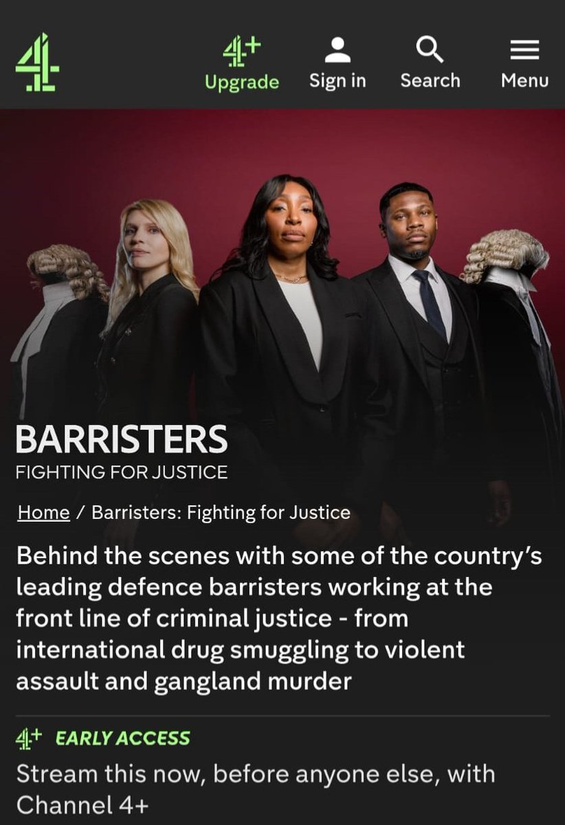 Proud to be featured in Barristers—a new Channel 4 docuseries which offers a unique insight into life at the criminal Bar.

Starts Tuesday, 10pm.

Think it’s not your thing? Watch it anyway. You never know when the law might find you wanting... #Barristers #Channel4