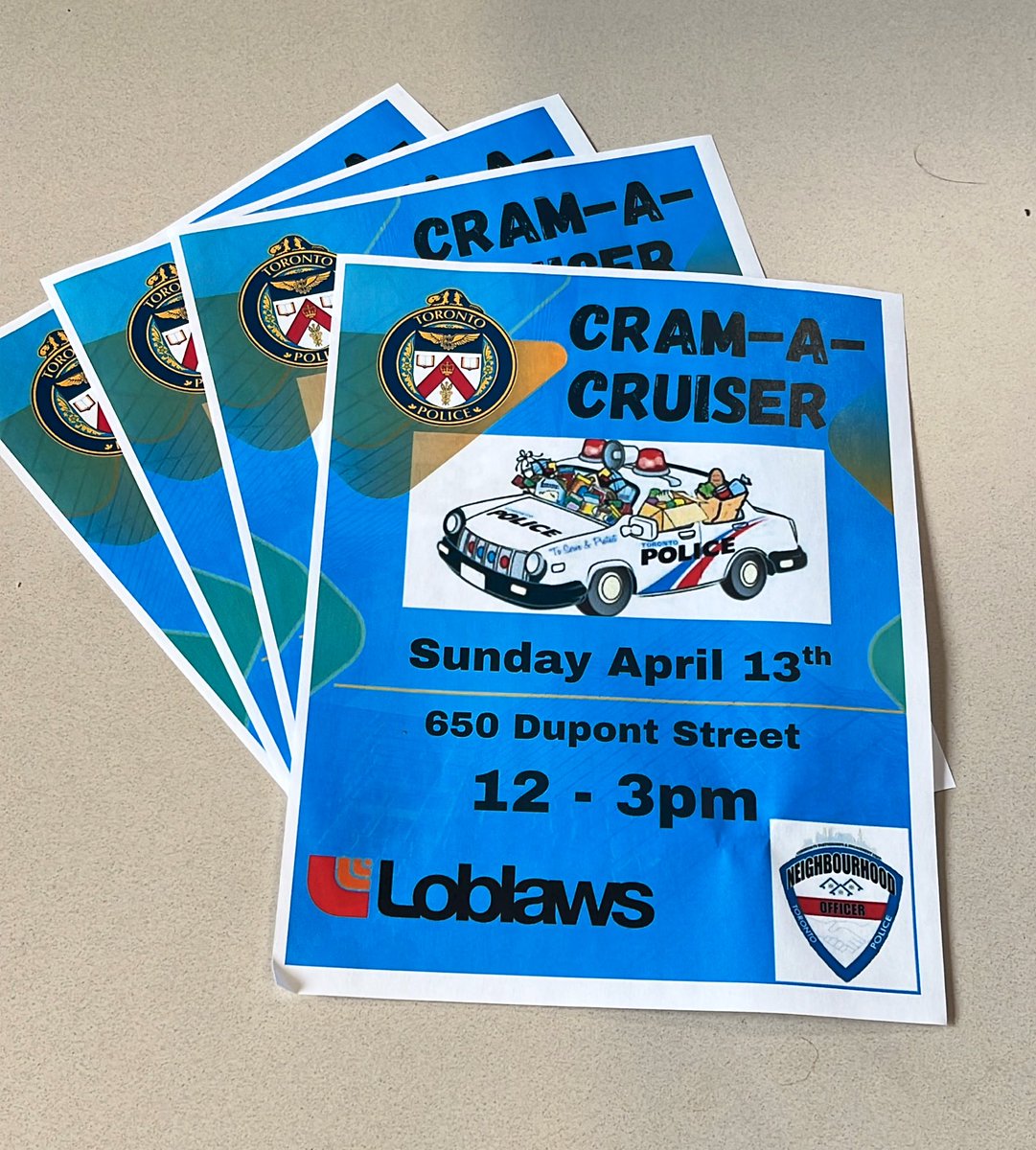 🚨Cram-A-Cruiser🚨
Sunday April 13th
659 Dupont St
12-3pm
See you all there and help us fill up our cruiser!