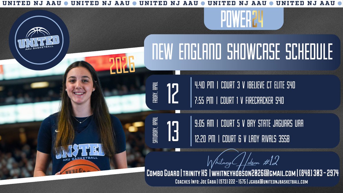 Whitney Hobson (@whitneyhobson3) on Twitter photo Headed to Hanover, MA for our 1st tourney of the season...come check us out!! <a href="/unitedNJaau/">United NJ AAU</a> <a href="/CoachGaba/">Coach Joe Gaba</a> Headed to Hanover, MA for our 1st tourney of the season...come check us out!! <a href="/unitedNJaau/">United NJ AAU</a> <a href="/CoachGaba/">Coach Joe Gaba</a>