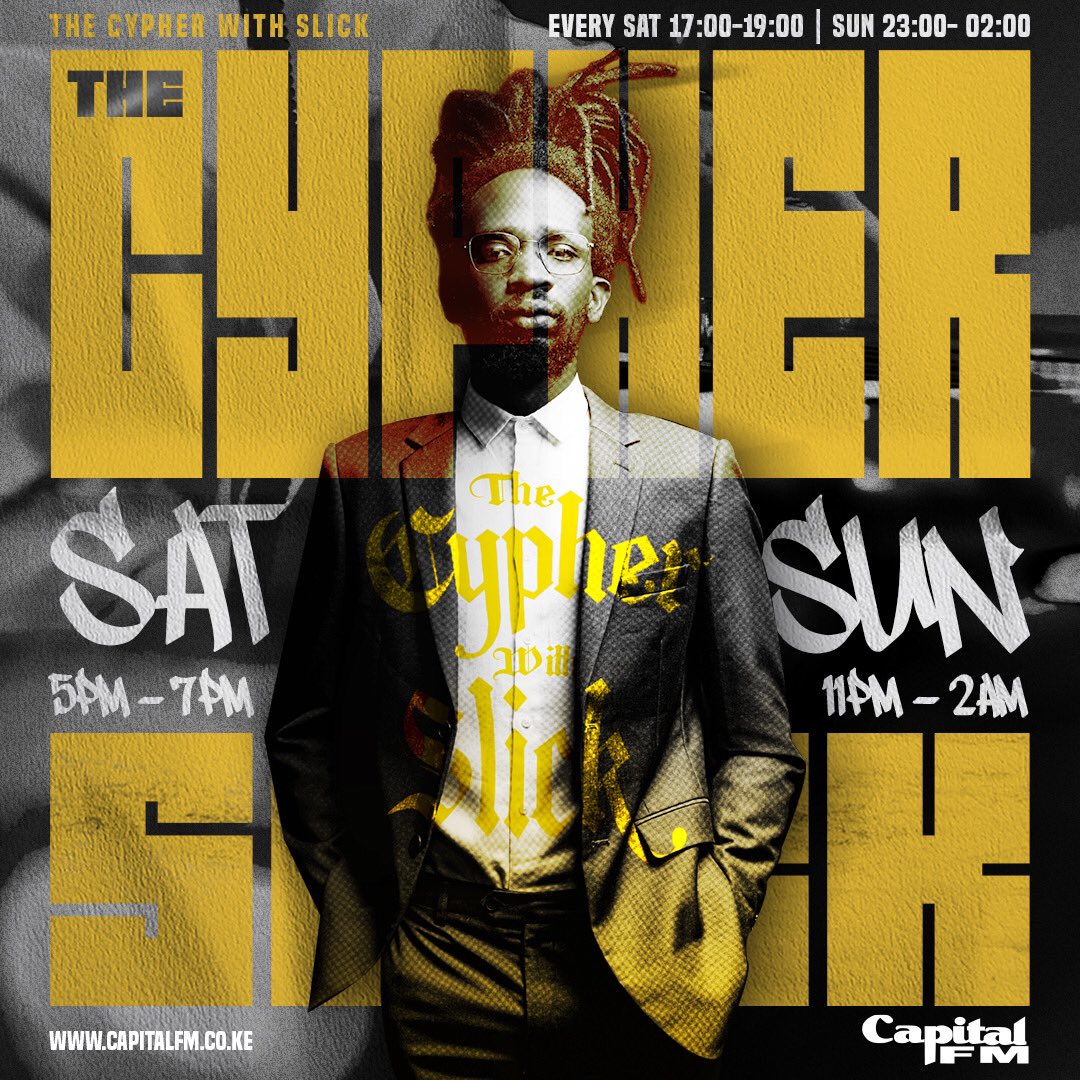 ListenToSlick's tweet photo. We up!!👆🏾#TheCypherWithSlick @CapitalFMKenya #HipHop #BoomPap https://t.co/i3VuyMVneC