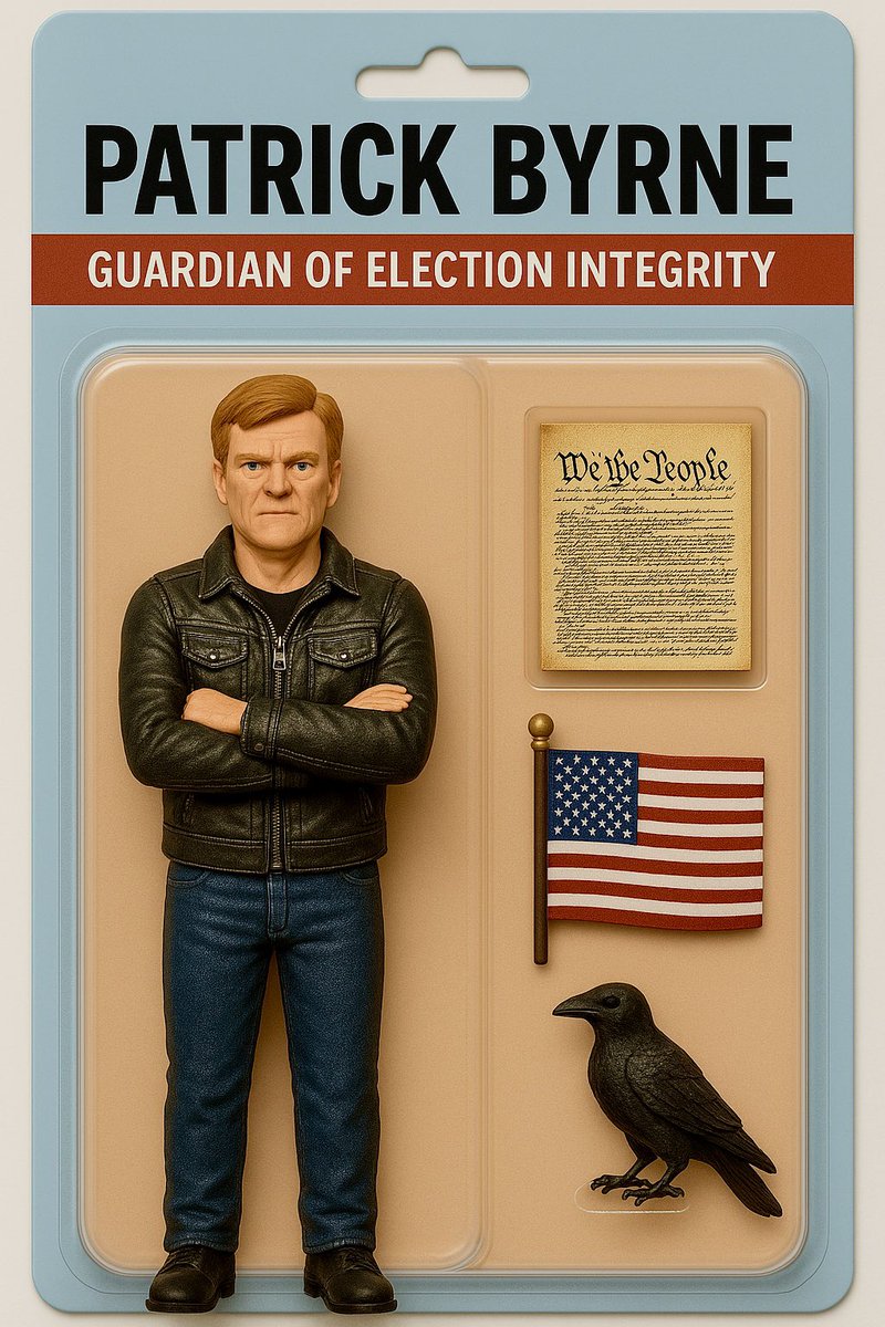 The <a href="/PatrickByrne/">Patrick Byrne</a> 
“Guardian of Election Integrity” action figure.
A unique asset NFT that is recorded on the censorship resistant <a href="/Ravencoin/">Project Raven 🦅/ RVN / Ravencoin</a> ledger for all of eternity so that future generations may know their history. 
<a href="/TheAmericaProj/">The America Project</a> <a href="/EmeraldRobinson/">Emerald Robinson ✝️</a> <a href="/therealroseanne/">Roseanne Barr</a> <a href="/GenFlynn/">General Mike Flynn</a>