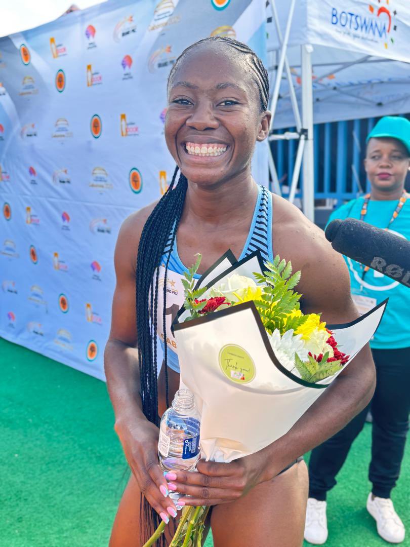 OfficialBrandBW's tweet photo. Botswana’s Refilwe Murangi powered to victory in the Women’s 100m B race, clocking a new personal best of 11.55s at the FNB Golden Grand Prix!

Speed. Precision. PB!

#GoldenGrandPrix https://t.co/bommNQESr8
