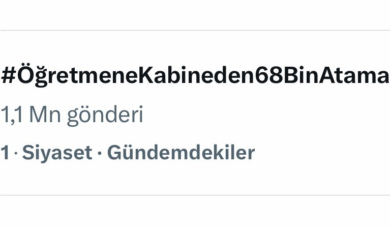 Öğretmenler Sosyal Medyayı Salladı

🔴Atama bekleyen öğretmenler, sosyal medyada #ÖğretmeneKabineden68BinAtama etiketiyle 1 milyon tweet atarak dünya gündeminde üst sıraya yükseldi

#ÖğretmeneKabineden68BinAtama