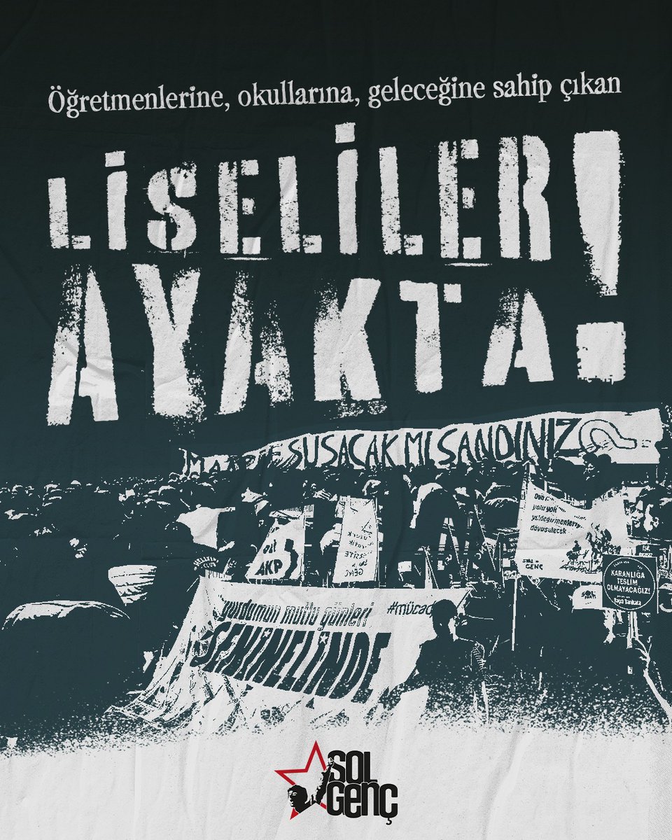solgencbilgi's tweet photo. Öğretmenlerine, okullarına, geleceğine sahip çıkan #LiselilerAyakta, #HocamaDokunma

⭐️ Sıralardan sokaklara, sınıflardan meydanlara geleceğimiz için ayaktayız! https://t.co/vfQxqA9cFk