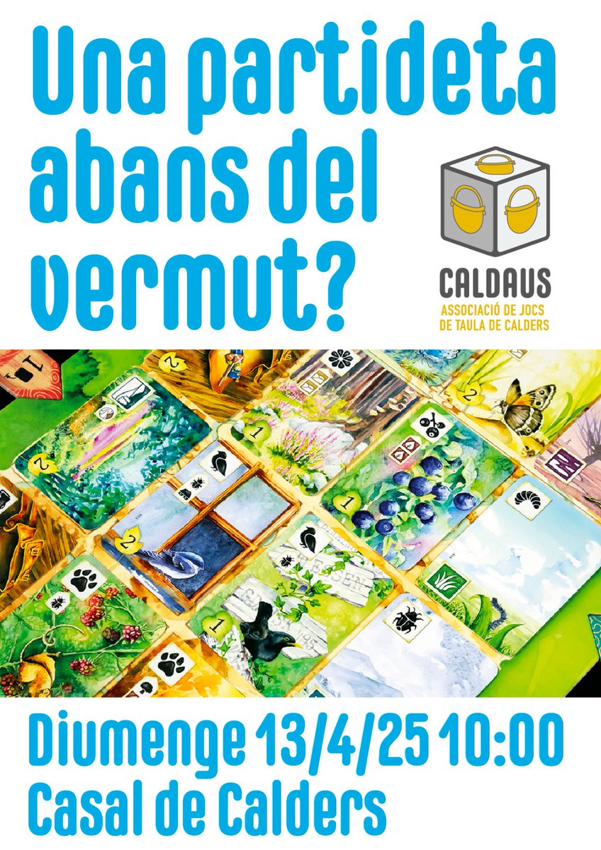 Demà 2on diumenge de mes estarem com sempre donant joc fins el migdia <a href="/comarcamoianes/">Consell Comarcal del Moianès</a> <a href="/BiblioMoia/">Biblioteca 1 d'octubre - Moià</a> <a href="/bnavarclessv/">Biblioteca de Navarcles</a> <a href="/bmanresaab/">Biblioteca Ateneu Les Bases</a> <a href="/caemanresa/">El CAE</a> <a href="/AjuntamentArtes/">Ajuntament d'Artés</a> <a href="/GMCalders/">Guàrdia Urbana Calders</a> <a href="/ClubdelJoc/">Club del Joc</a> <a href="/JocsAnonima/">JocsAnonima</a> <a href="/FestivalJoc/">FestivalJocPirineu</a> <a href="/Krennaste/">Marc Travé 🏳️‍🌈⚧</a> <a href="/sergipich/">Llamps i trons</a>