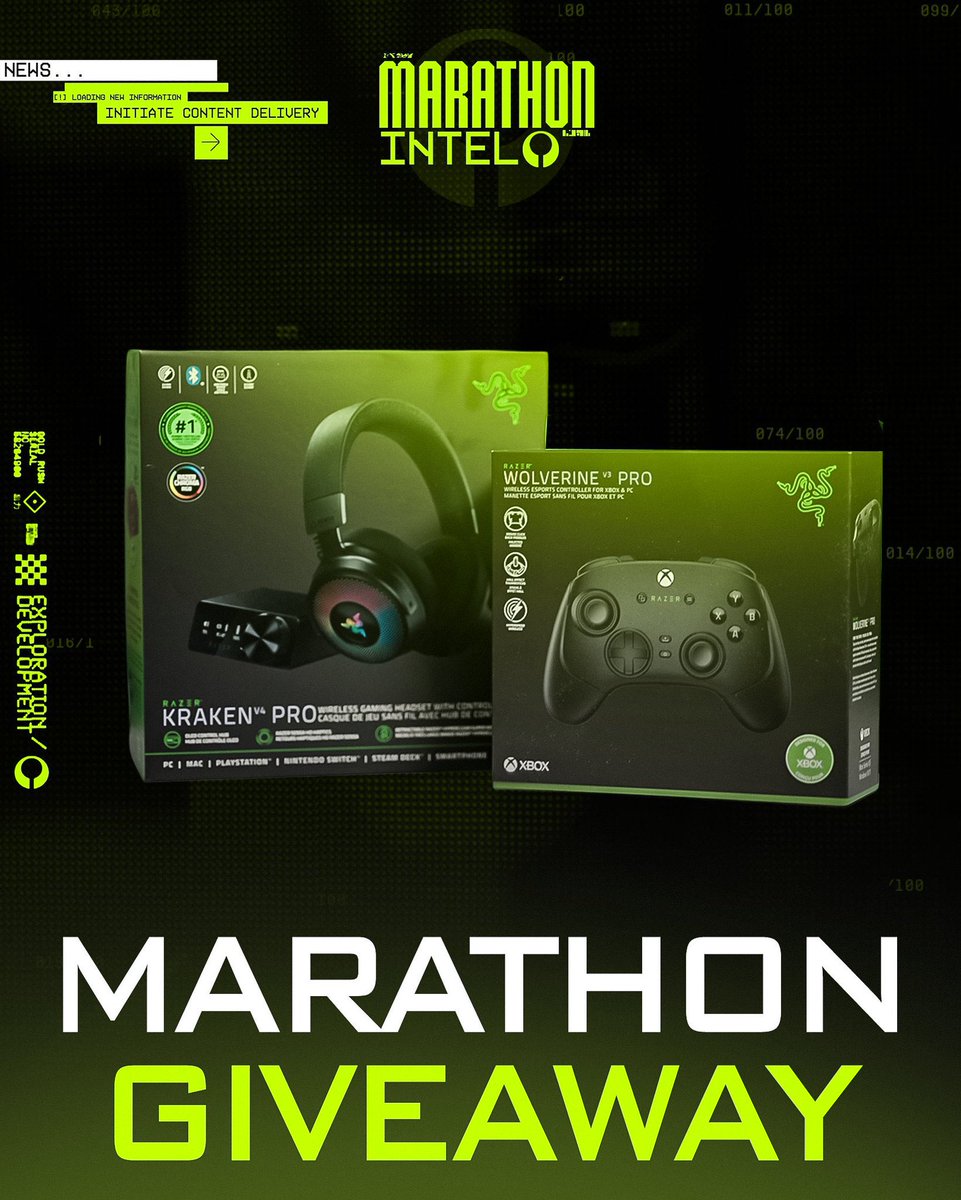 Giving away this brand new Wireless Kraken Pro and Wolverine Pro from Razer

Just like and follow <a href="/MarathonIntel/">Marathon Intel</a> to enter. Winner announced in 48 hours!