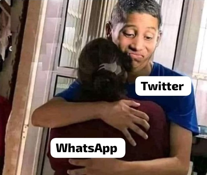 Que nunca se pierda esa bonita costumbre de encontrarnos todos en Twitter cuando cae WhatsApp