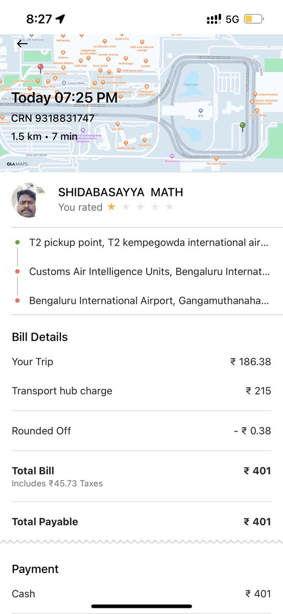 prathmeshkant's tweet photo. @Olacabs Ride details https://t.co/Sjd9PhRHEl