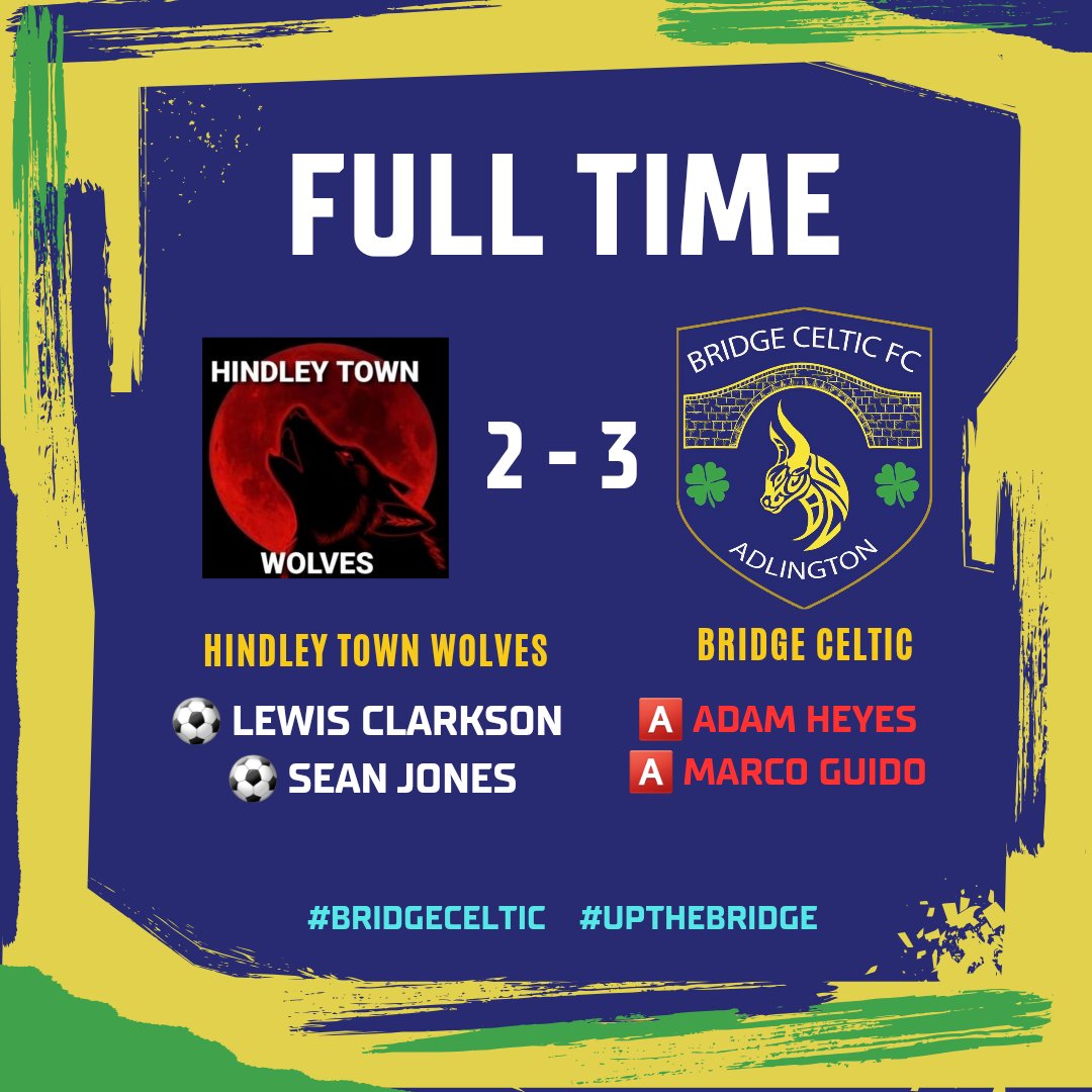 Bridge Celtic FC (@bridgeceltic) on Twitter photo Late post...again🤦🟡🔵
Last week ended in defeat. We fought hard and created a lot but ultimately couldn't make chances count against a <a href="/hwolves_fc/">Hindley Town Wolves FC</a> side who created a lot too. Congrats to them! A great team and a top group of lads!!
#bridgeceltic
#upthebridge Late post...again🤦🟡🔵
Last week ended in defeat. We fought hard and created a lot but ultimately couldn't make chances count against a <a href="/hwolves_fc/">Hindley Town Wolves FC</a> side who created a lot too. Congrats to them! A great team and a top group of lads!!
#bridgeceltic
#upthebridge