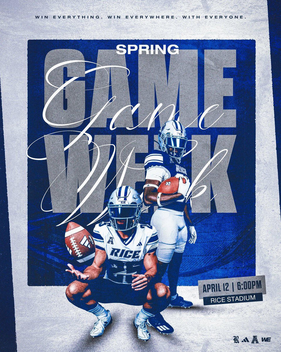 DaxHebeisen's tweet photo. I will be attending @RiceFootball spring game/Jr Day today. Go Owls. @CoachKay713 @Scott_AbellFB @Coach_Hogs @Coach_McIntire @CoachTyWarren @CoachTSauer @JaggarHebeisen @CoachKitchens_ @RecruitCville @_Jerry_Edwards #Go88 https://t.co/mX19fONau1
