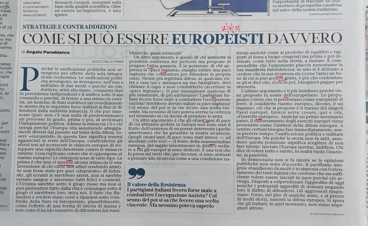 nanucciogr's tweet photo. @EnricoBorghi1 @ItaliaViva @matteorenzi @nomfup @pinapic Nel pezzo odierno di Panebianco sul @Corriere c'è un bel ritratto dei lobbisti delle dittature: 1) non c'è una vera minaccia (è un problema degli ucraini); 2) se arrivasse, porgere l'altra guancia ("pace ingiusta"); 3) 80 anni di pace, la sicurezza, frutto della "mansuetudine" UE https://t.co/PeLKt4DQs0