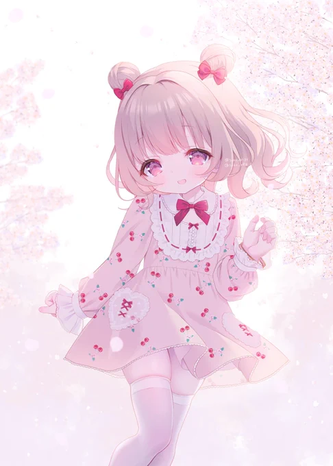 満開の桜に、微笑む彼女 #スキンシップが大好きなフレンチガーリー系彼女