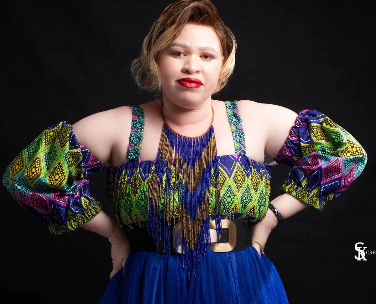 The_Tonga_Queen's tweet photo. Greetings Zimbabwe,
My name is Queen of BaTonga
I fight for the recognition of the rights of persons with albinism in Zimbabwe.
Have a blessed Sunday.
#SaturdayFact
Did you know according to @zimstat, Zimbabwe has +9754 persons with albinism as at June 2022. https://t.co/UbSWaTfoz8