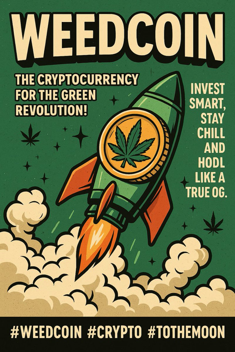 NytraxX420's tweet photo. @weedcoinOG $WEEDCOIN isn’t just a token — it’s a lifestyle.
Rolled by the community, lit by the culture, and passed around the chain.

No stress, just sesh.
Buy the dip? Nah, we spark it.

#WeedCoin #PuffnPost #420OnTheBlockchain #HighUtility https://t.co/tY6EzNFMZ8