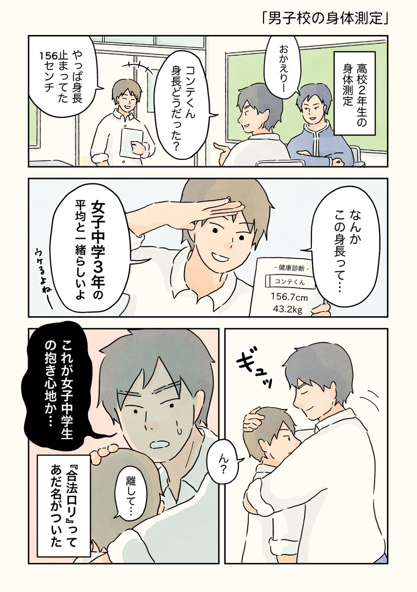 男子校の身体測定。 