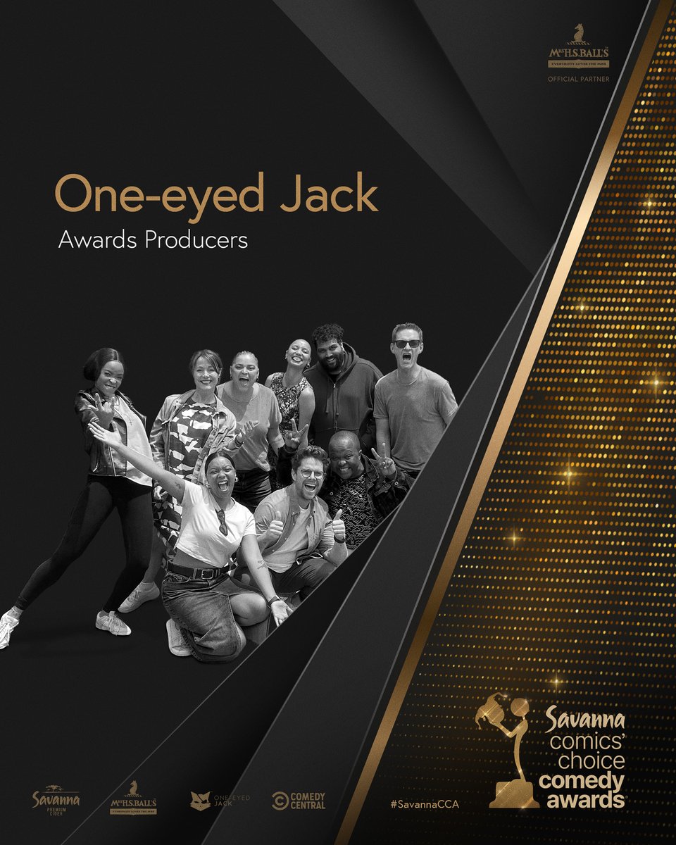 Say howzit to One-eyed Jack , the powerhouse team producing the 12th Savanna Comics’ Choice Comedy Awards.

With creds that stretch from PR, events, and influencers, they're ready to give you another round of the BIGGEST night in comedy.

#SavannaCCA
