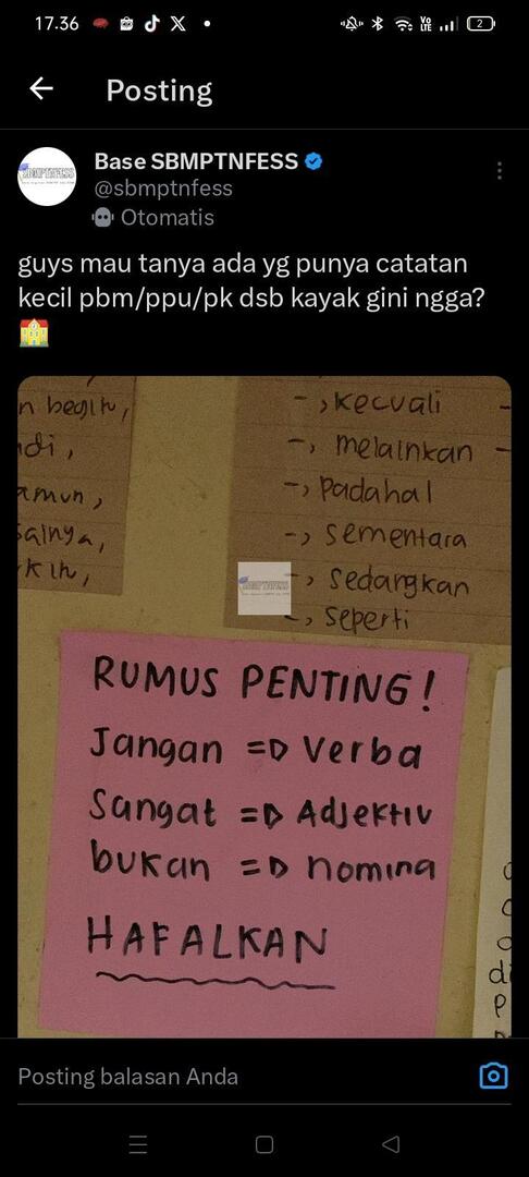 sbmptnfess's tweet photo. ptn! ada yg punya thread catetan rumus di sticky note kayak gini ga ya, versi PK PM https://t.co/KzbDi9yREO