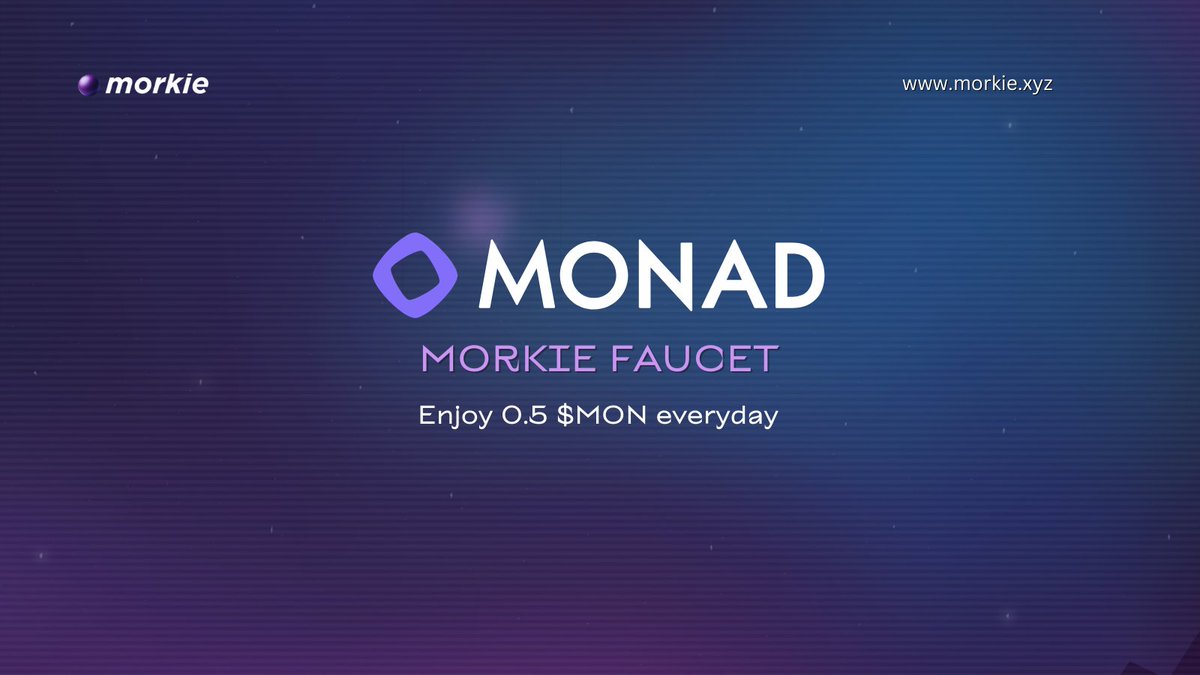 Enjoy 0.5 MON Every Day 💜
🔗 faucet.morkie.xyz