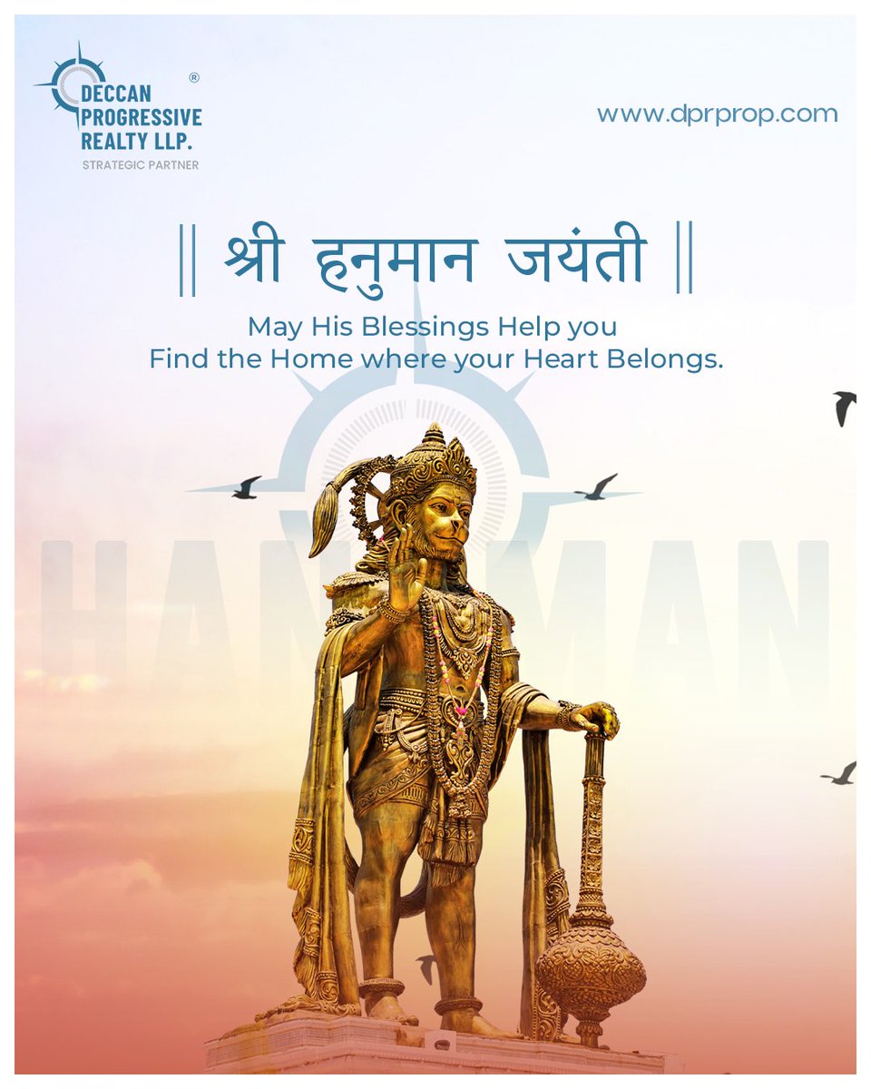 DeccanProp's tweet photo. On this #HanumanJayanti, may His divine blessings guide you towards peace, strength, and a sense of true belonging. Here’s wishing you a seamless journey in finding a home where your heart finds its perfect place.

May love, joy, and harmony light your way ahead. ✨

 #DPR https://t.co/HC7po8eZLB