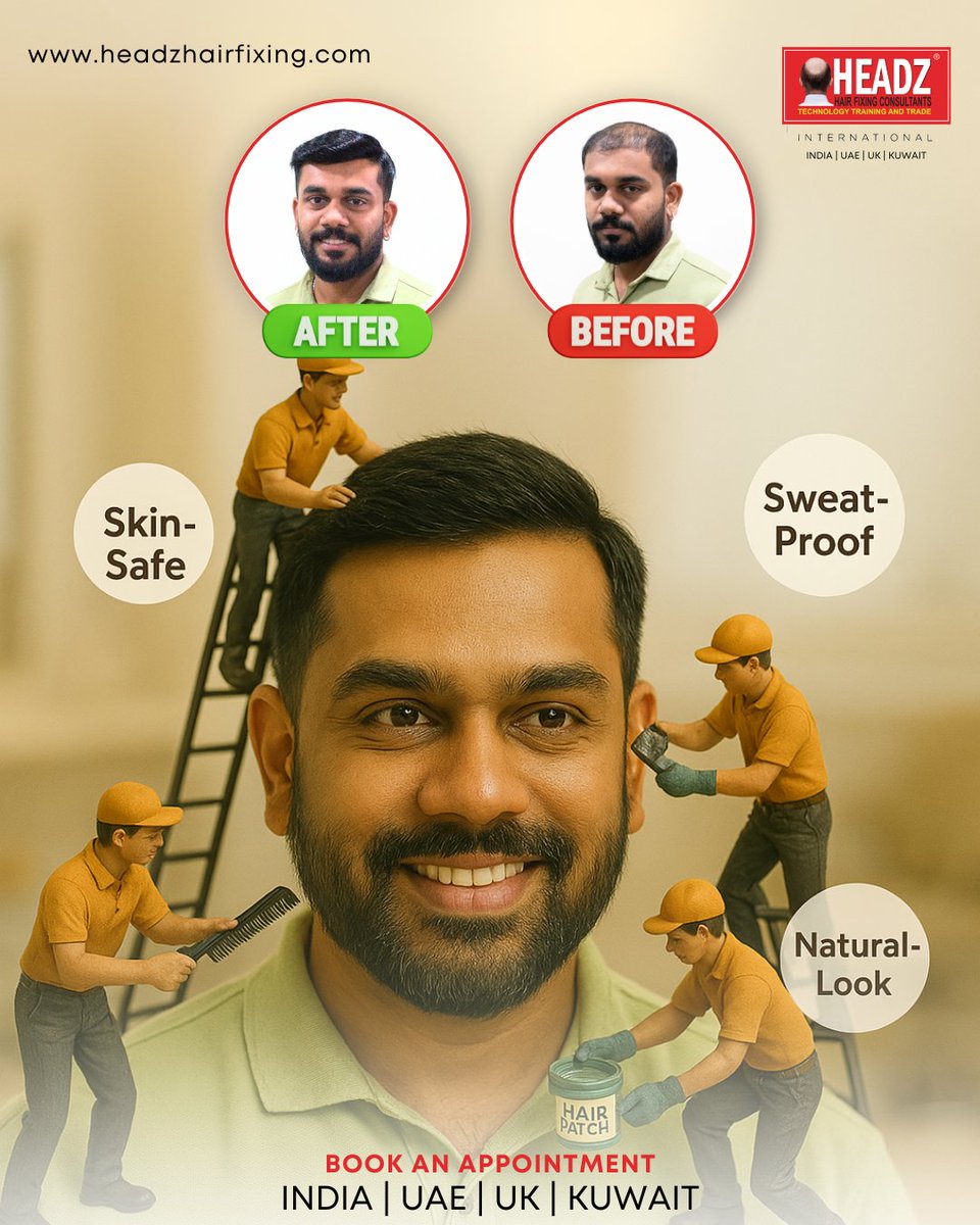 HeadzHairfixing's tweet photo. Your hair deserves a second chance—and we make it look easy! 💇‍♂️
No surgery. No pain. Just pure confidence.
✨ Visit https://t.co/U5URYS2UZ3 to BOOK your transformation!
#HairFixing #HairPatch #HeadzHairFixing #ConfidenceBack #HairLossSolution #NonSurgicalHairFixing https://t.co/8x7vlVyZ9t