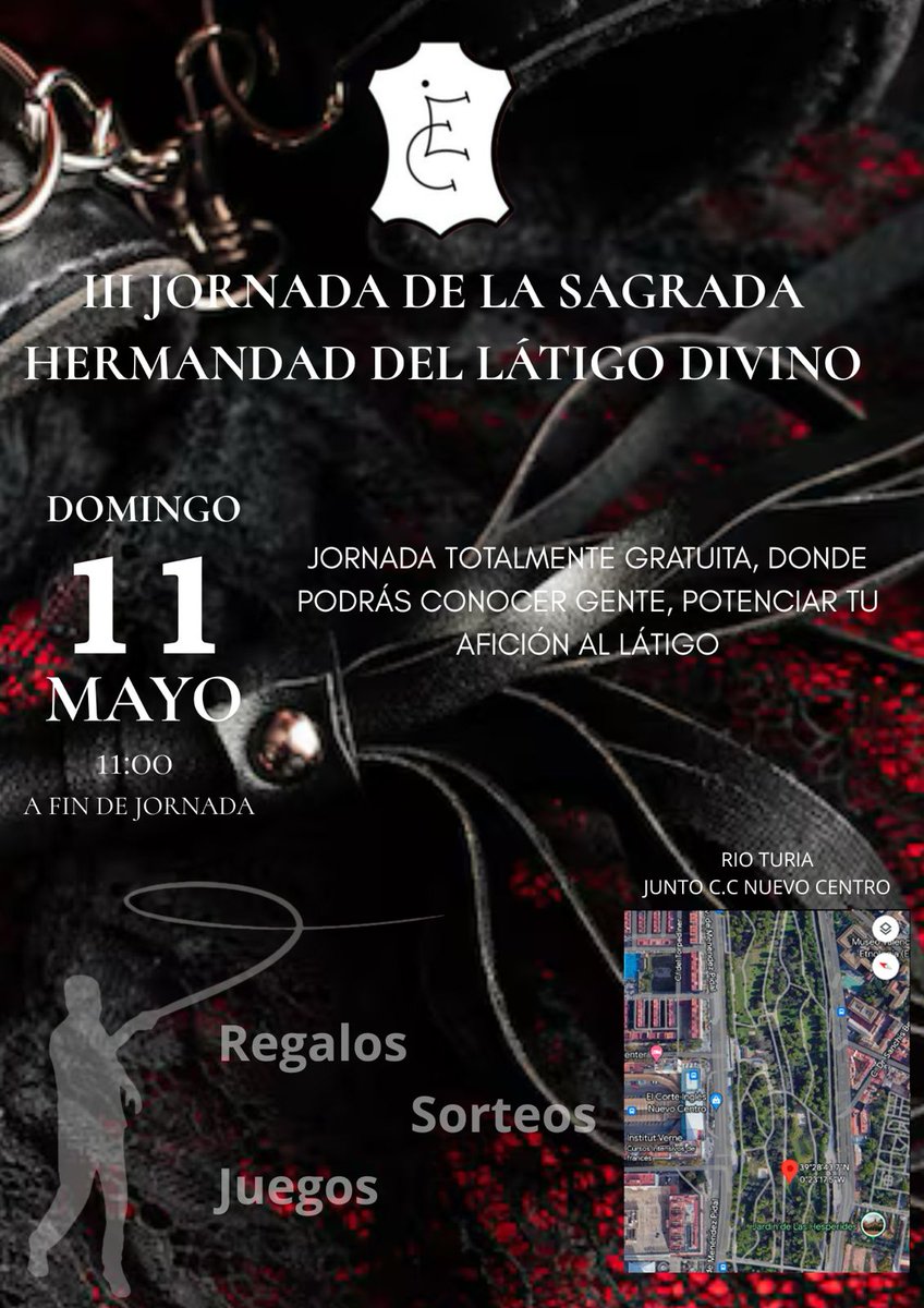Ya va quedando menos y os animamos a que participéis en la III jornada anual de La Hermandad del Látigo Divino.
Nos vemos el día 11 Domingo de Mayo.
