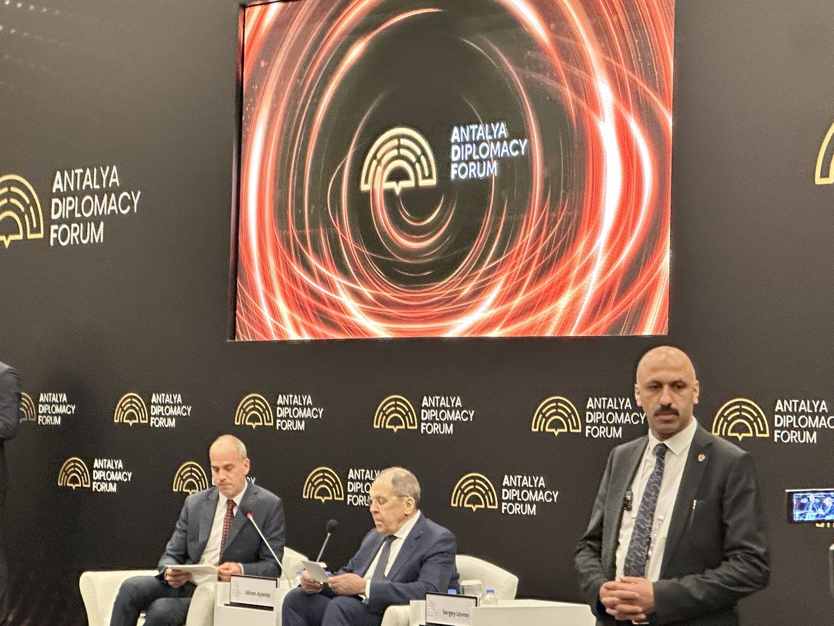 zuibrahim's tweet photo. Russian Foreign Minister Lavrov at the Antalya Diplomatic Forum #ADF2025. His Ukrainian counterpart appeared earlier in a separate panel. Obviously. https://t.co/jw7AwCCSRR